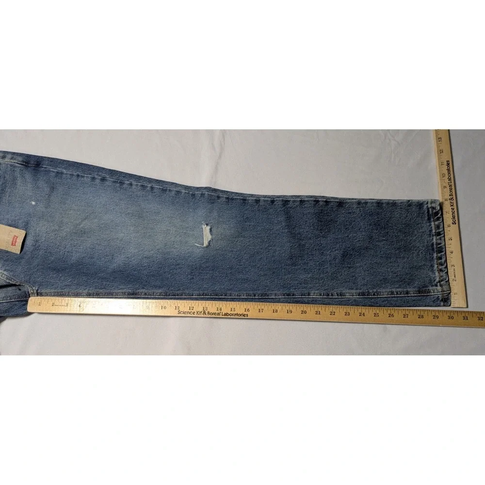 LEVIS 541 ATHLETIC TAPER Men 32X30 Blue Distressed Stretch Blend Denim Jeans NEW